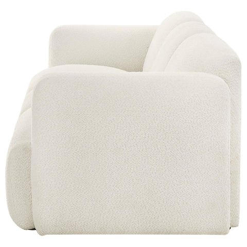 Amador Fabric Upholstered Round Track Arm Sofa White