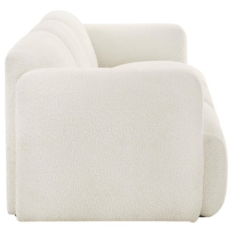 Amador Fabric Upholstered Round Track Arm Sofa White