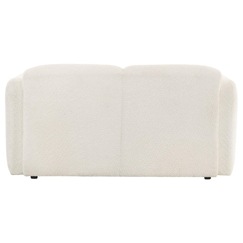 Amador Fabric Upholstered Round Track Arm Loveseat White