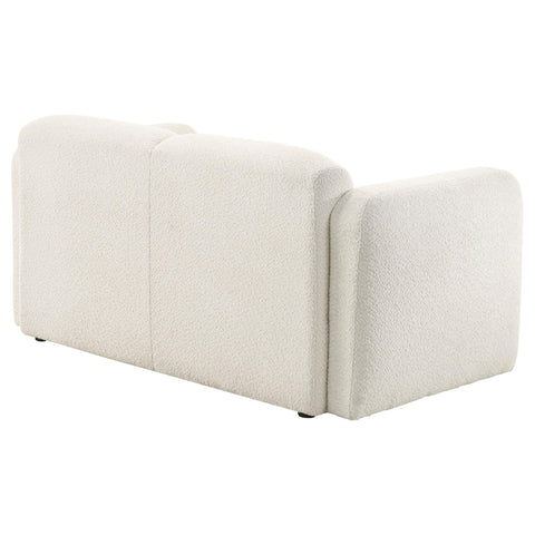 Amador Fabric Upholstered Round Track Arm Loveseat White