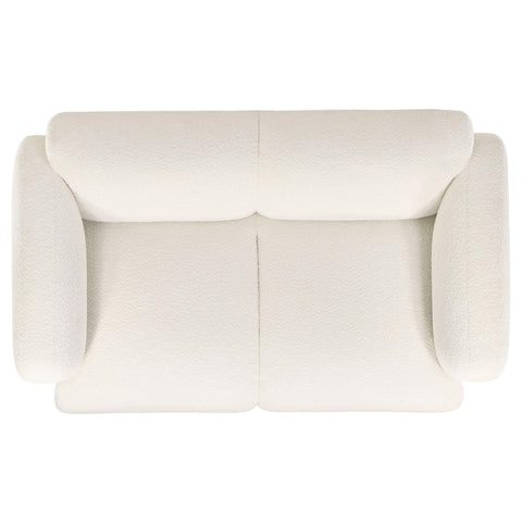 Amador Fabric Upholstered Round Track Arm Loveseat White