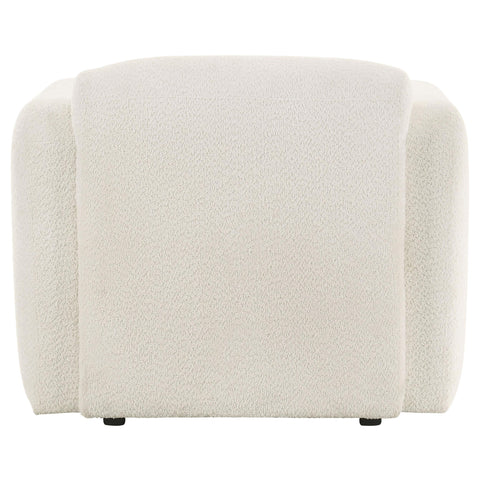 Amador Fabric Upholstered Round Track Arm Accent Chair White