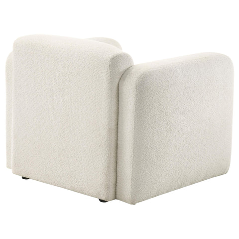 Amador Fabric Upholstered Round Track Arm Accent Chair White