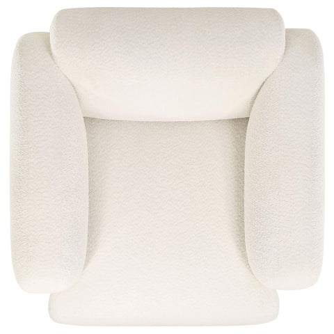 Amador Fabric Upholstered Round Track Arm Accent Chair White