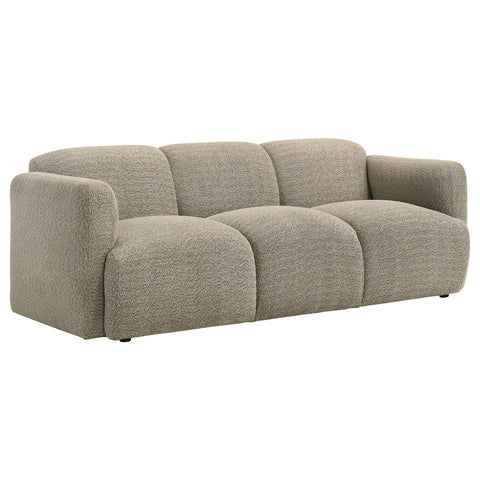 Amador 2-piece Upholstered Round Track Arm Sofa Set Brown