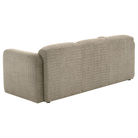 Amador 2-piece Upholstered Round Track Arm Sofa Set Brown