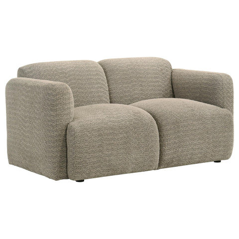 Amador 2-piece Upholstered Round Track Arm Sofa Set Brown