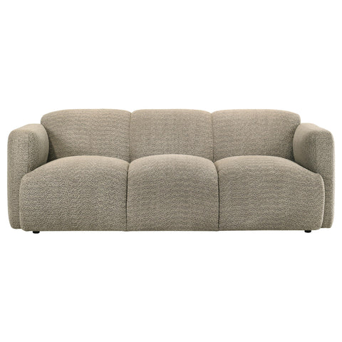 Amador Fabric Upholstered Round Track Arm Sofa Brown