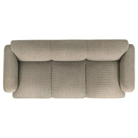 Amador Fabric Upholstered Round Track Arm Sofa Brown