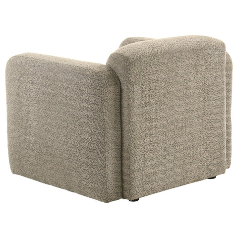 Amador Fabric Upholstered Round Track Arm Accent Chair Brown