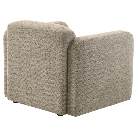 Amador Fabric Upholstered Round Track Arm Accent Chair Brown