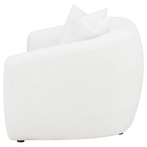 Tobias Faux Sheepskin Upholstered Loveseat NaturalIvory