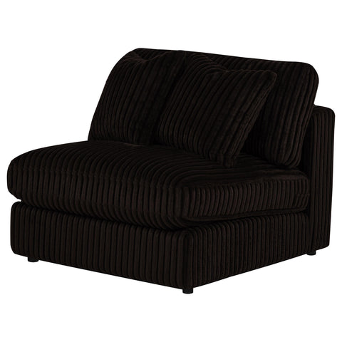 Ruth Corduroy Armless Chair with Reversible Cushions Chocolate Brown