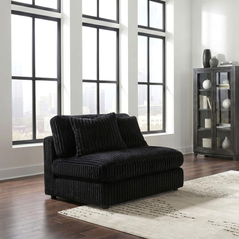 Ruth Corduroy Armless Chair with Reversible Cushions Black