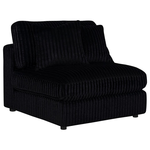 Ruth Corduroy Armless Chair with Reversible Cushions Black