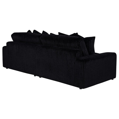 Ruth 2-Piece Corduroy Reversible Chaise Sectional Sofa Black