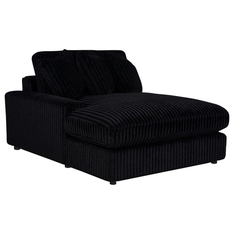 Ruth 2-Piece Corduroy Reversible Chaise Sectional Sofa Black