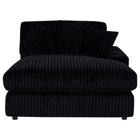 Ruth 2-Piece Corduroy Reversible Chaise Sectional Sofa Black