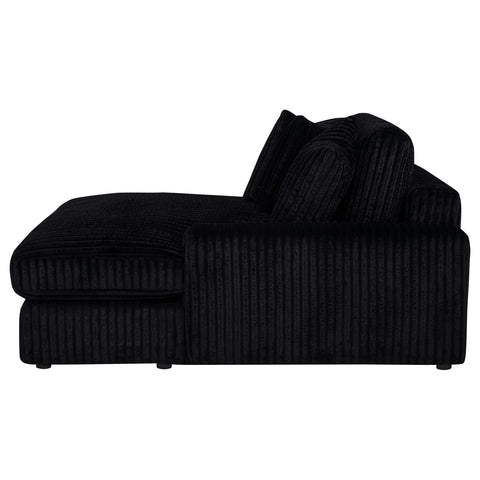 Ruth 2-Piece Corduroy Reversible Chaise Sectional Sofa Black