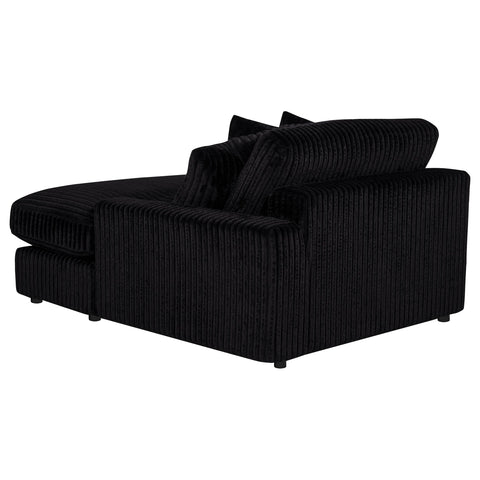 Ruth 2-Piece Corduroy Reversible Chaise Sectional Sofa Black