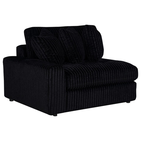 Ruth 2-Piece Corduroy Reversible Chaise Sectional Sofa Black
