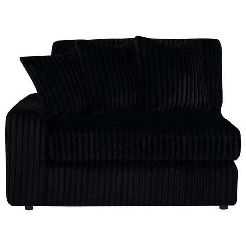 Ruth 2-Piece Corduroy Reversible Chaise Sectional Sofa Black