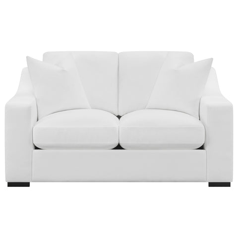 Mercer Upholstered Sloped Arm Loveseat WhiteWhite