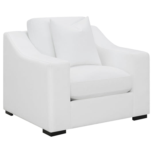 Mercer Upholstered Sloped Arm Accent Chair WhiteWhite