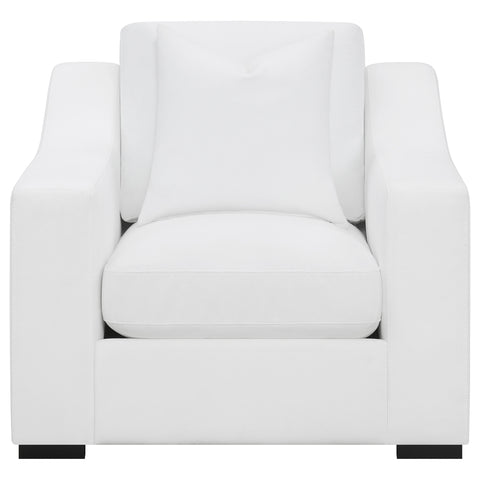 Mercer Upholstered Sloped Arm Accent Chair WhiteWhite