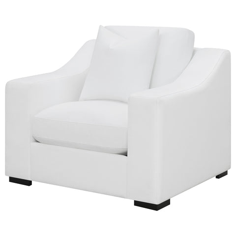 Mercer Upholstered Sloped Arm Accent Chair WhiteWhite