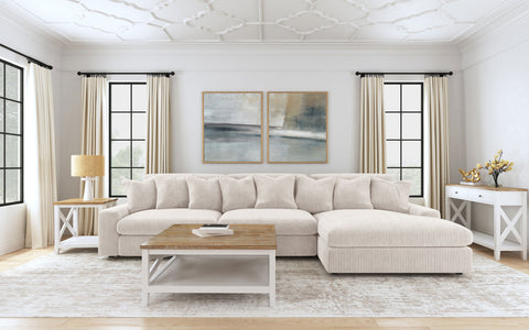 Winchester Upholstered Reversible Chaise Sectional Sofa Sand