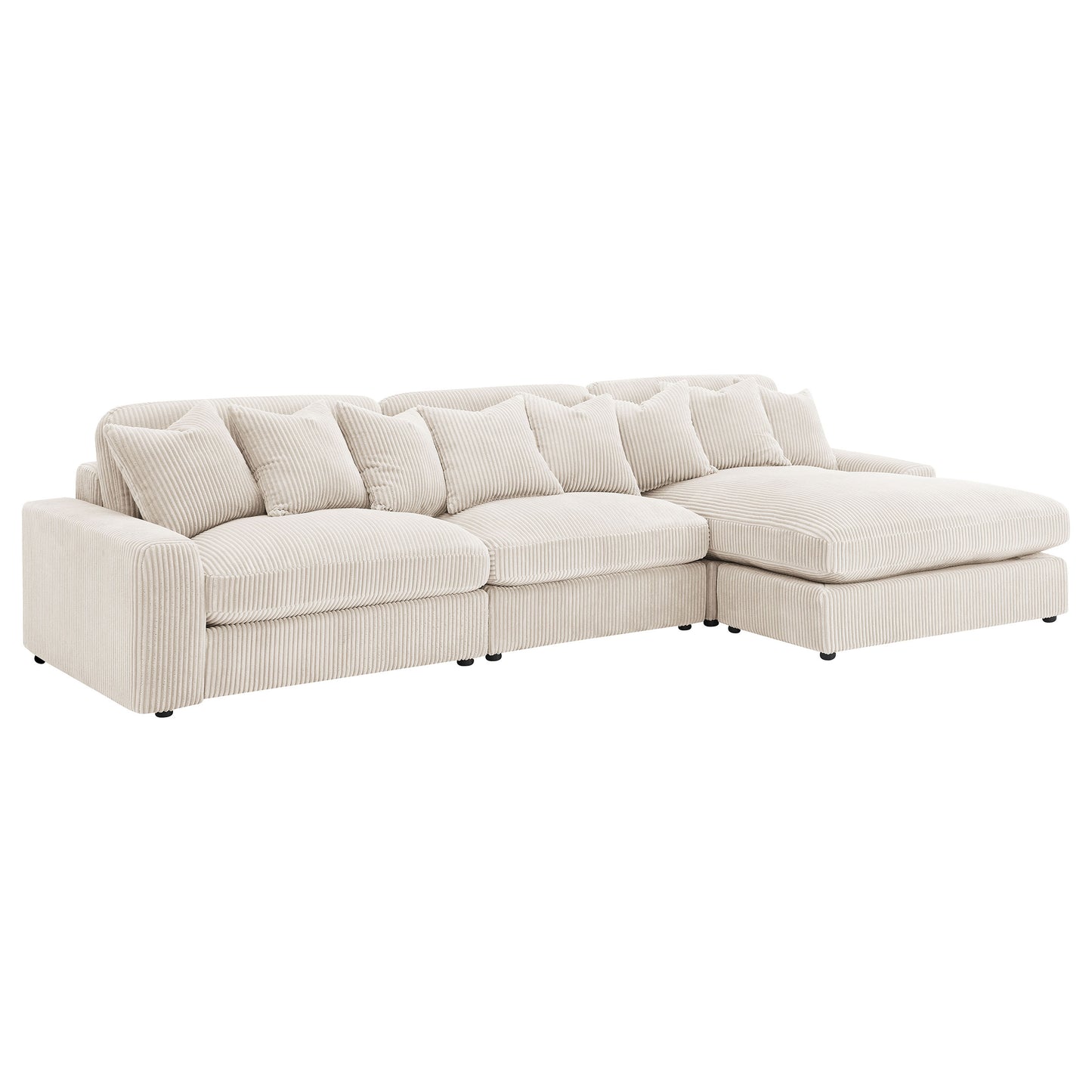 winchester upholstered reversible chaise sectional sofa sand