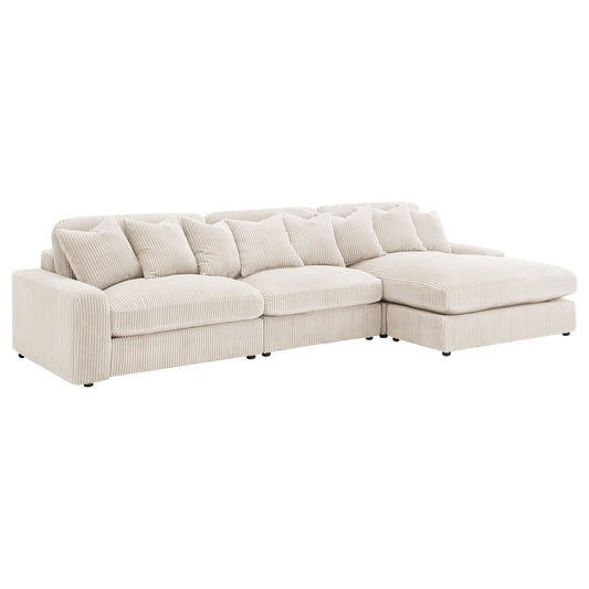 Winchester Upholstered Reversible Chaise Sectional Sofa Sand