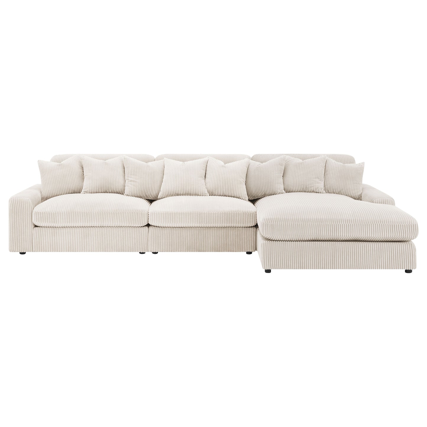 winchester upholstered reversible chaise sectional sofa sand