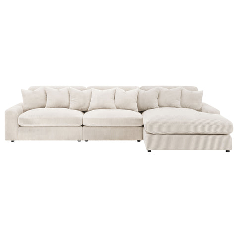 Winchester Upholstered Reversible Chaise Sectional Sofa Sand