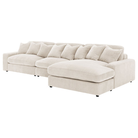 Winchester Upholstered Reversible Chaise Sectional Sofa Sand