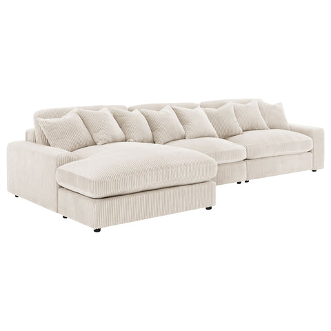 Winchester Upholstered Reversible Chaise Sectional Sofa Sand