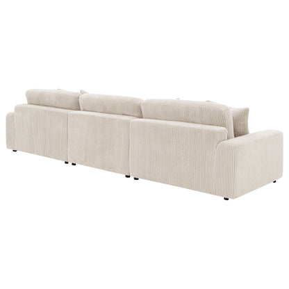 Winchester Upholstered Reversible Chaise Sectional Sofa Sand