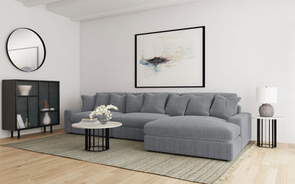 Winchester Upholstered Reversible Chaise Sectional Sofa Fog