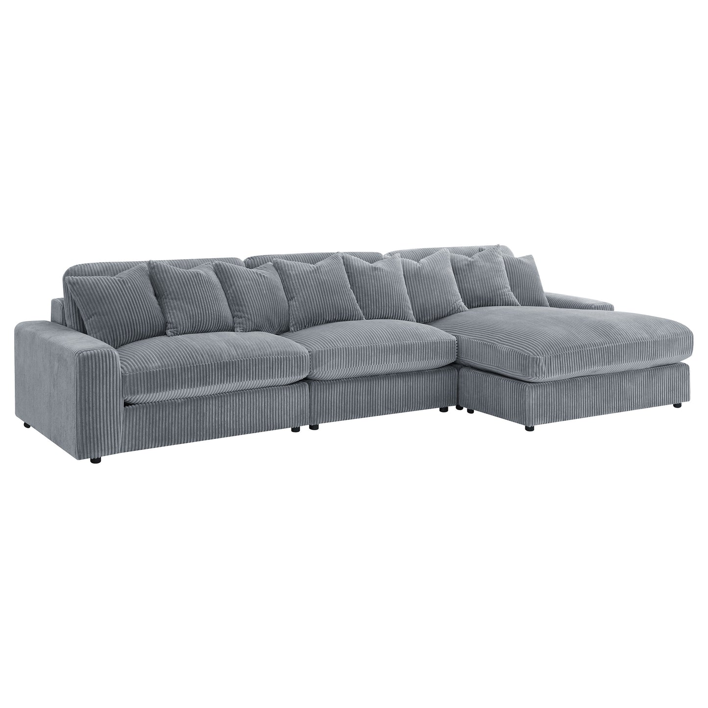 winchester upholstered reversible chaise sectional sofa fog