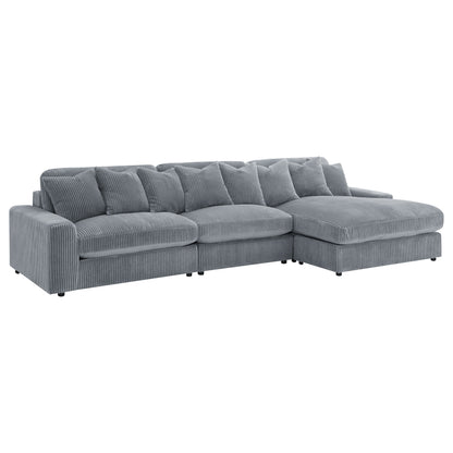 Winchester Upholstered Reversible Chaise Sectional Sofa Fog