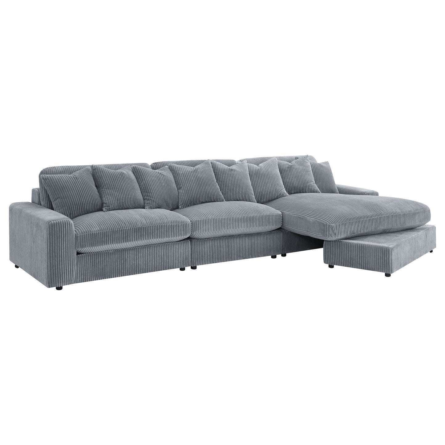 winchester upholstered reversible chaise sectional sofa fog