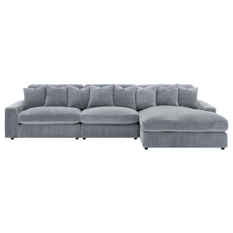 Winchester Upholstered Reversible Chaise Sectional Sofa Fog