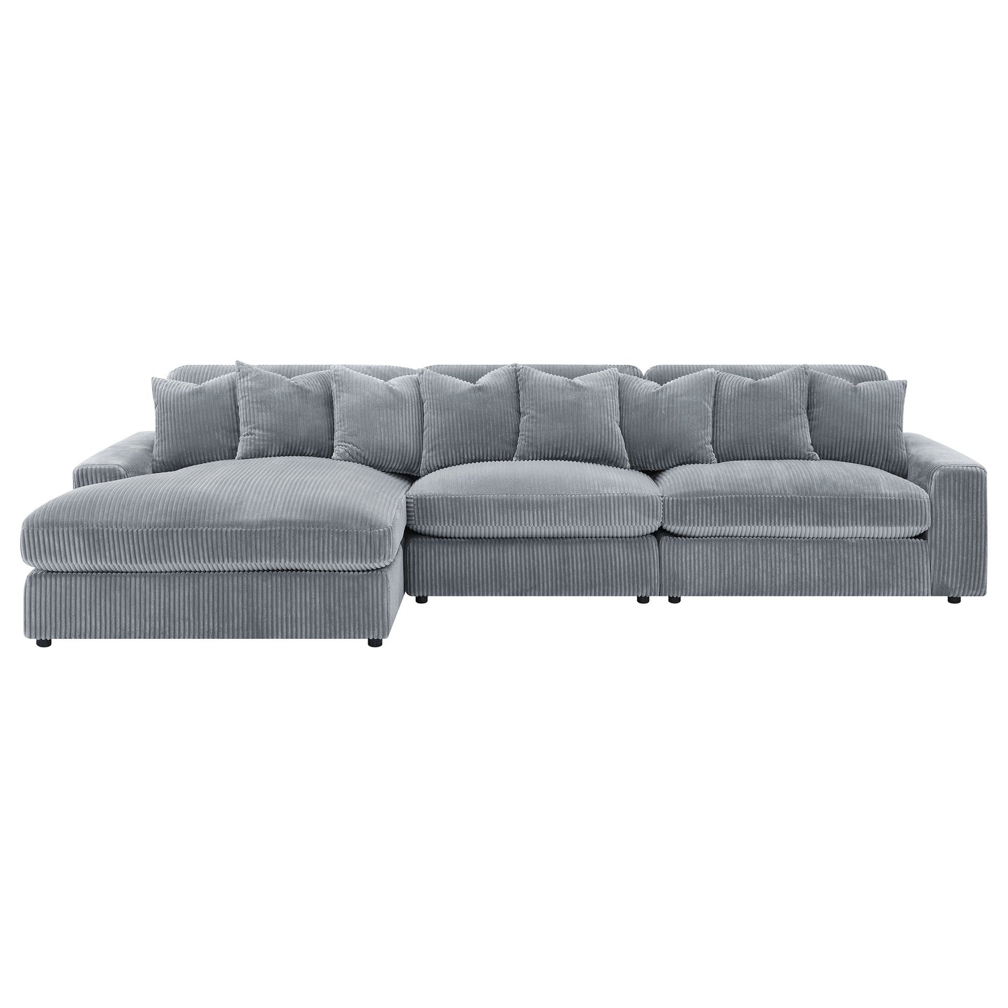 winchester upholstered reversible chaise sectional sofa fog