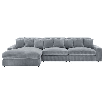Winchester Upholstered Reversible Chaise Sectional Sofa Fog