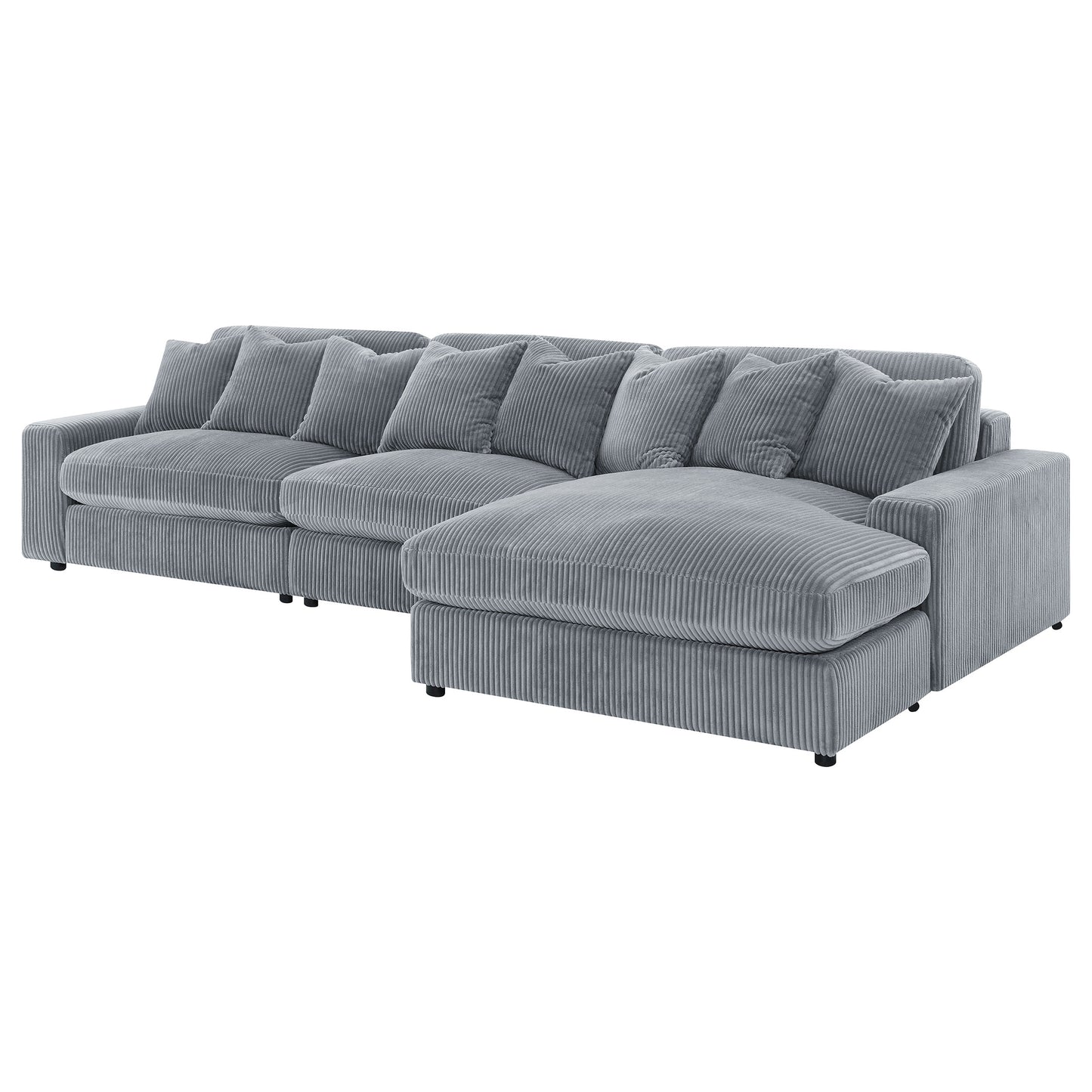winchester upholstered reversible chaise sectional sofa fog