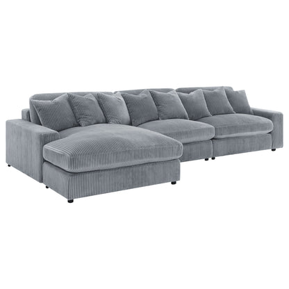 Winchester Upholstered Reversible Chaise Sectional Sofa Fog