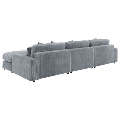 Winchester Upholstered Reversible Chaise Sectional Sofa Fog