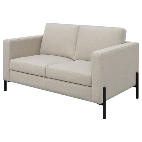 Carlos Upholstered Track Arm Loveseat OatmealOatmeal