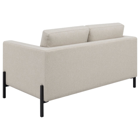 Carlos Upholstered Track Arm Loveseat OatmealOatmeal